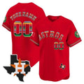 Custom Houston Astros Mexico Texas Patch Vapor Premier Limited Jersey ¨CRed HeidiMiller