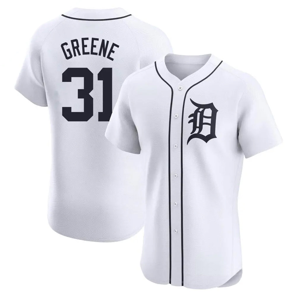 Detroit Tigers #31 Riley Greene Player White HeidiMiller Limited Elite Home Stitched Jerseys