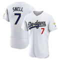 Los Angeles Dodgers #7 Blake Snell Player Gold White HeidiMiller 2026 Collection Stadium Limited Elite Stitched Jerseys