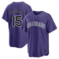 Colorado Rockies #15 Hunter Goodman Player Purple HeidiMiller Game Home Stitched Jerseys