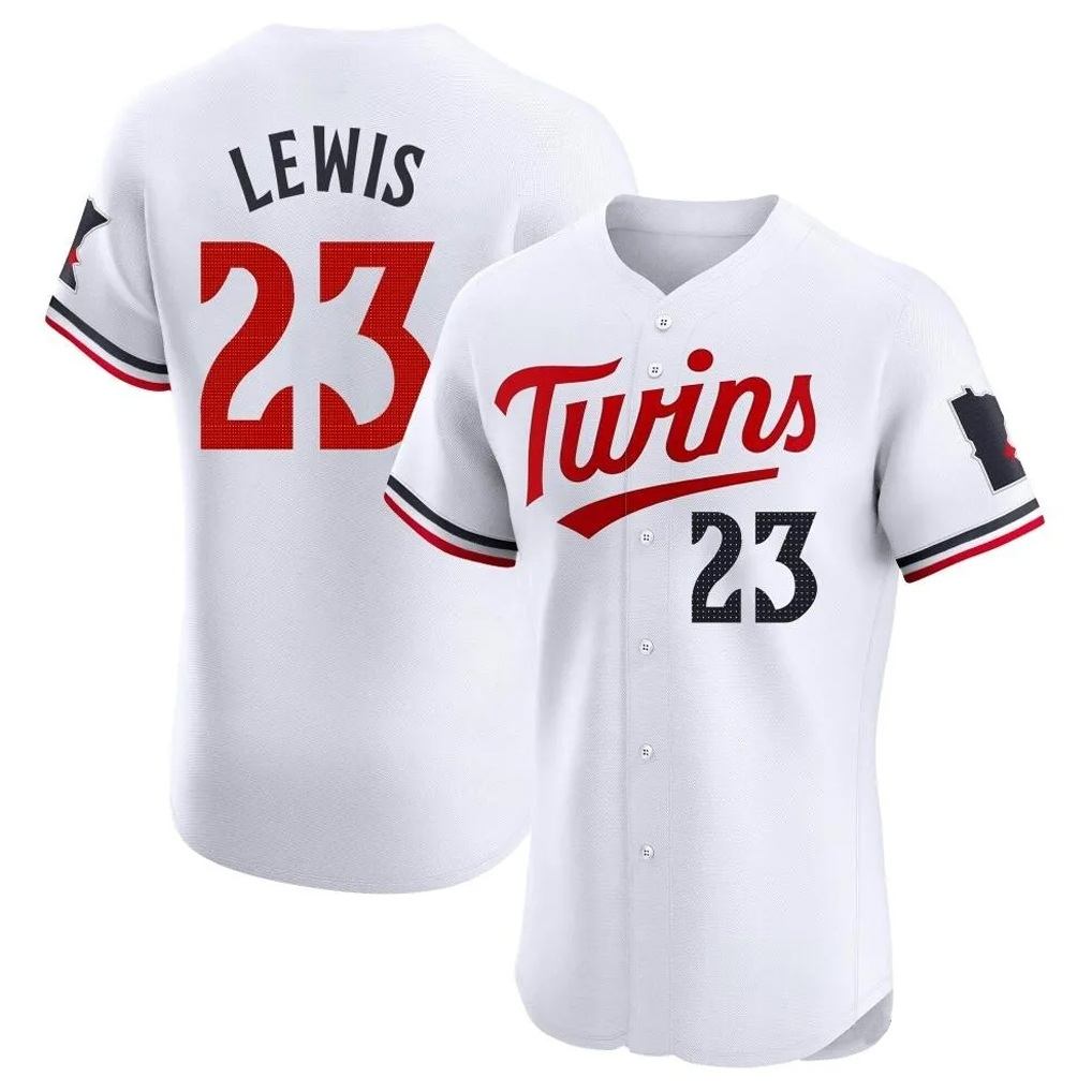Minnesota Twins #23 Royce Lewis Player White HeidiMiller Home Limited Elite Stitched Jerseys