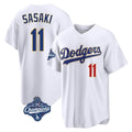 Los Angeles Dodgers #11 Roki Sasaki Player Gold White HeidiMiller World Series Meet 2026 Collection Stadium Limited Stitched Jerseys