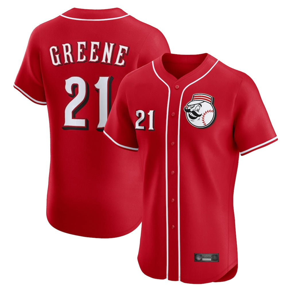 Cincinnati Reds #21 Hunter Greene Player Red HeidiMiller Limited Elite Home Game Stitched Jerseys