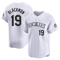 Colorado Rockies #19 Charlie Blackmon Player White HeidiMiller Limited Home Stitched Jerseys