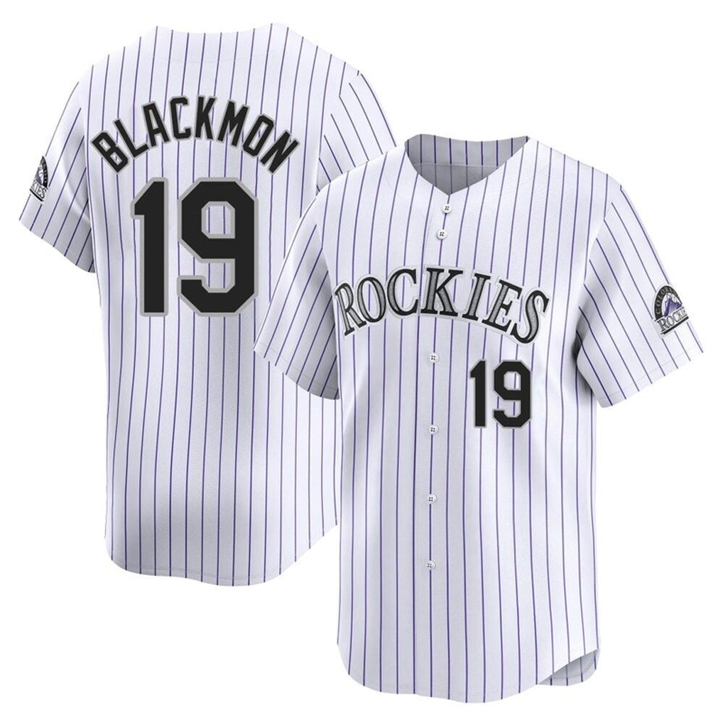 Colorado Rockies #19 Charlie Blackmon Player White HeidiMiller Limited Home Stitched Jerseys