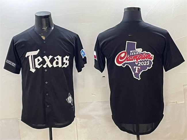 Texas Rangers Team Big Logo Black HeidiMiller Gothic Mexico 2025 Vapor Premier Limited Stitched Jersey