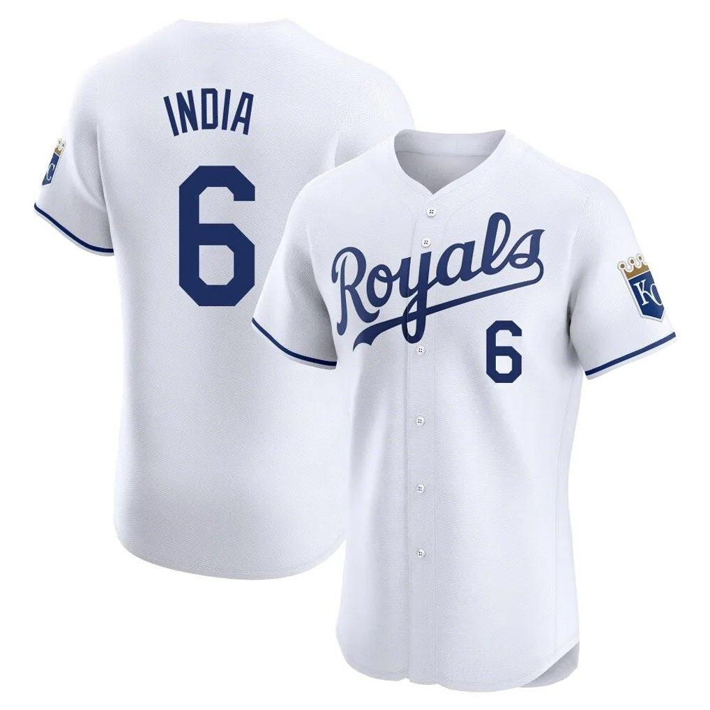 Kansas City Royals #6 Jonathan India Player White HeidiMiller Alt Limited Elite Home Stitched Jerseys