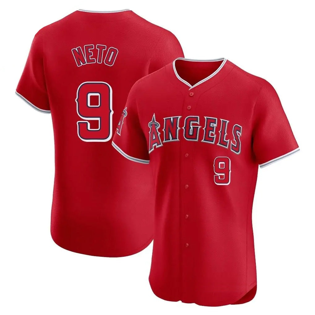Los Angeles Angels #9 Zach Neto Player Red HeidiMiller Home Limited Elite Stitched Jerseys