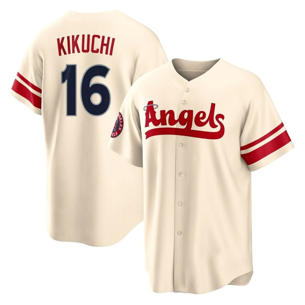 Los Angeles Angels #16 Yusei Kikuchi Player Cream HeidiMiller City Connect Home Stitched Jerseys