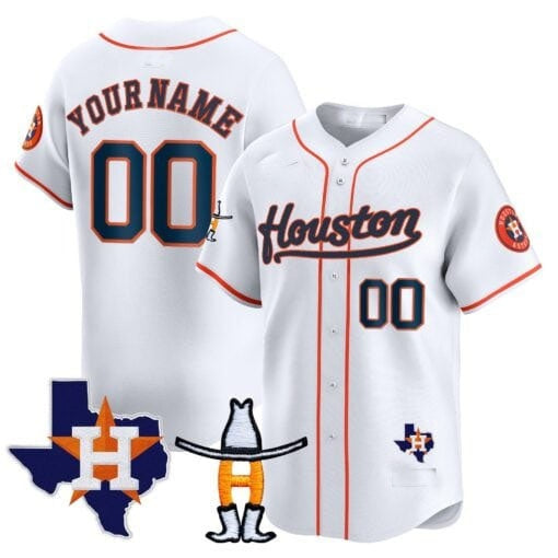 Custom Houston Astros Houston Rodeo Patch Vapor Premier Limited Jersey ¨C White 2 HeidiMiller