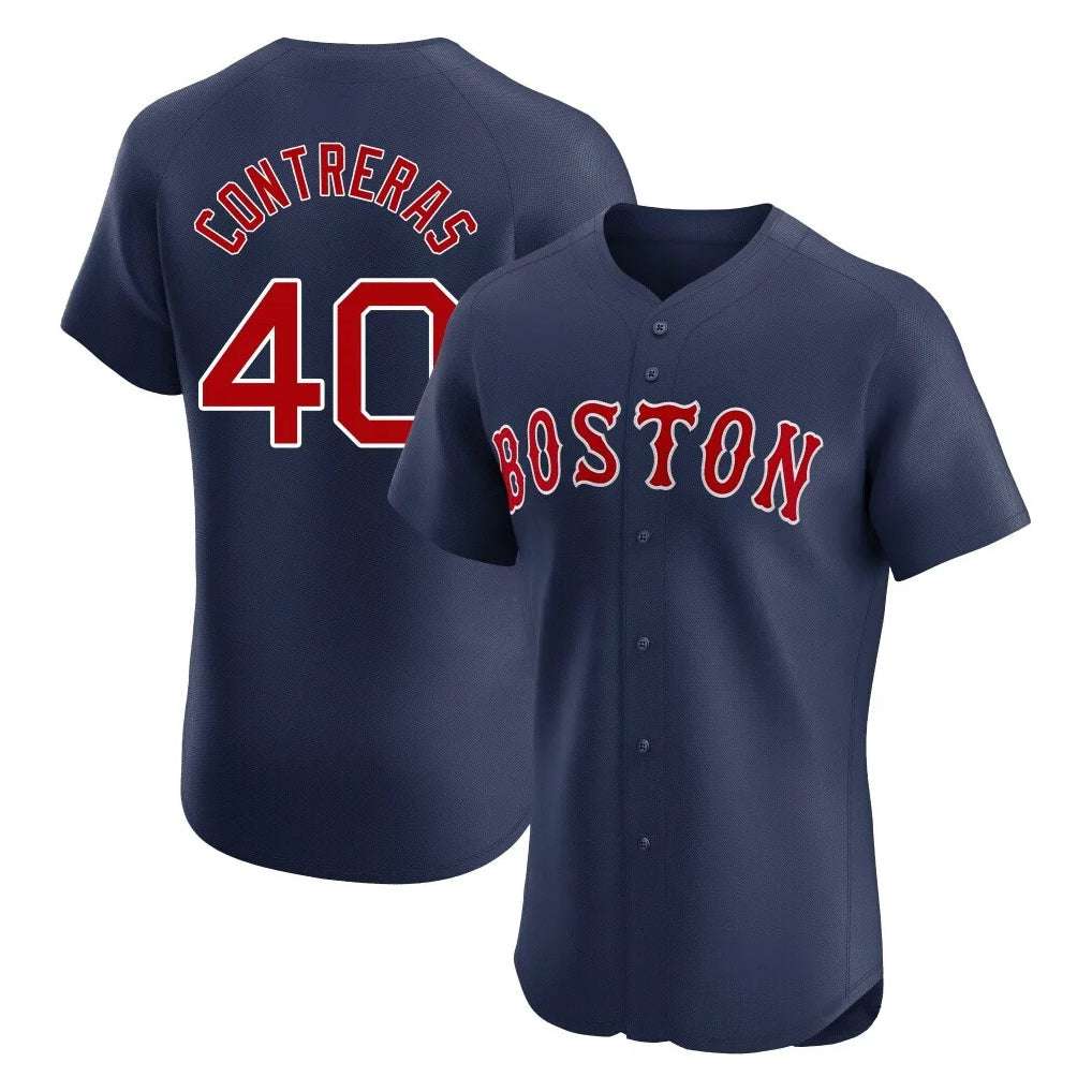 Boston Red Sox #40 Willson Contreras Player Navy HeidiMiller Limited Elite Home Game Stitched Jerseys1