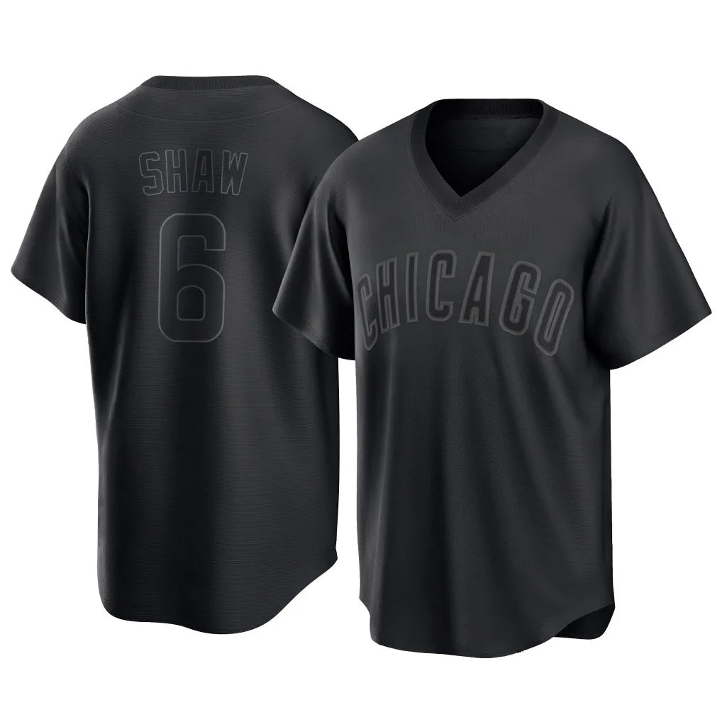 Chicago Cubs #6 Matt Shaw Player Black HeidiMiller T-shirt Home Game Stitched Jerseys