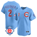 Chicago Cubs #2 Nico Hoerner Player Light Blue HeidiMiller 150th Anniversary Limited Home Stitched Jerseys