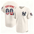 Custom New York Yankees Cream HeidiMiller USA 250 Fourth of July Limited Stitched Jersey