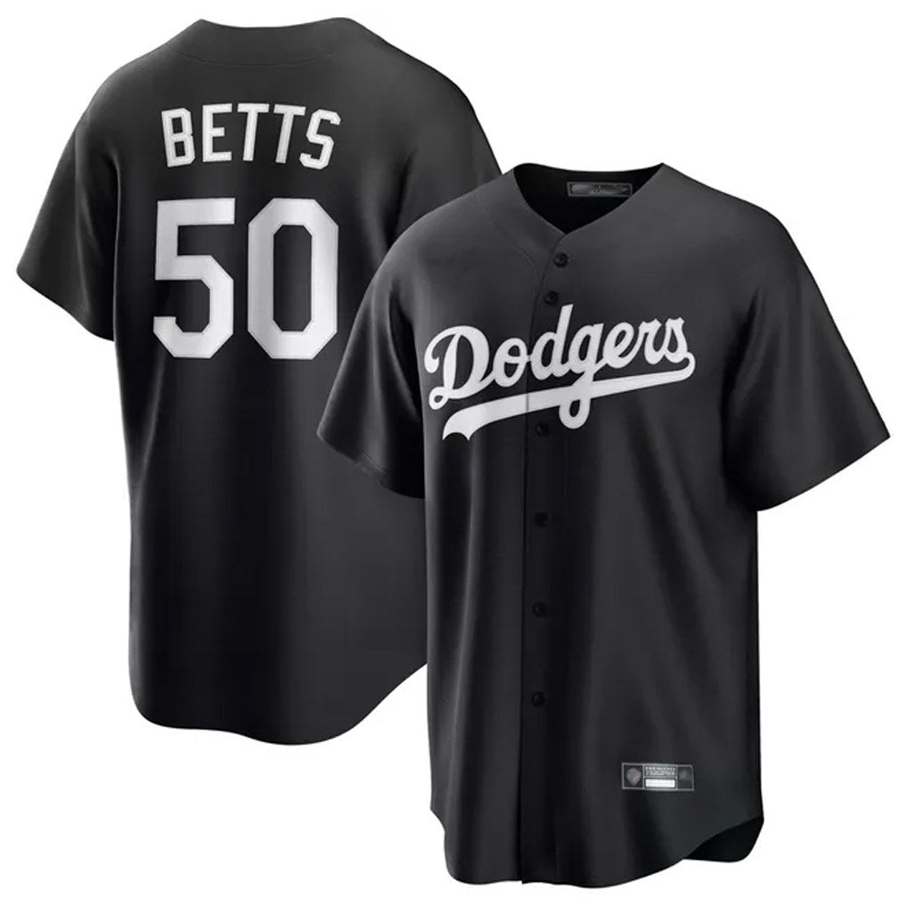 Los Angeles Dodgers #50 Mookie Betts Player Black HeidiMiller Carbon Limited Game Stitched Jerseys