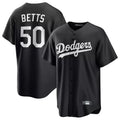 Los Angeles Dodgers #50 Mookie Betts Player Black HeidiMiller Carbon Limited Game Stitched Jerseys