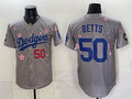 Los Angeles Dodgers #50 Mookie Betts Grey HeidiMiller 2025 Tokyo Series Limited Stitched Jersey
