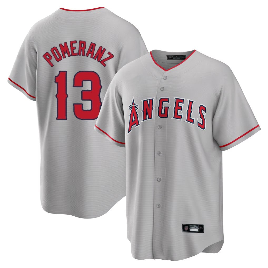 Los Angeles Angels #13 Drew Pomeranz Player Gray HeidiMiller Home Game Stitched Jerseys