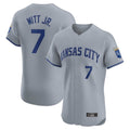 Kansas City Royals #7 Bobby Witt Jr. Player Gray HeidiMiller Limited Elite Home Stitched Jerseys