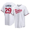 Minnesota Twins #29 Rod Carew Player White HeidiMiller Home Game Stitched Jerseys