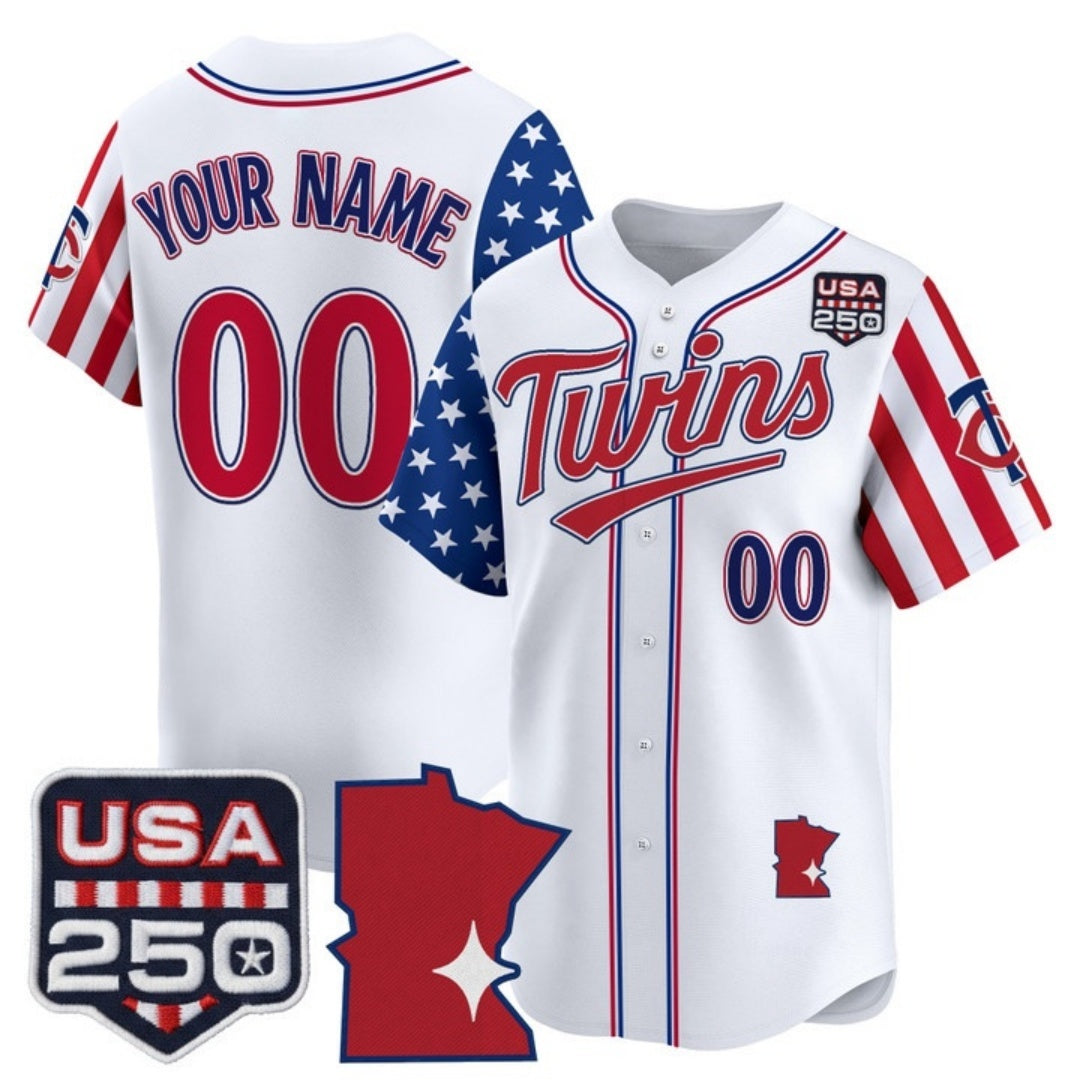 Custom Minnesota Twins America 250 Edition Vapor Premier Limited White HeidiMiller Stitched Jerseys