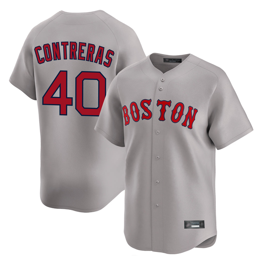 Boston Red Sox #40 Willson Contreras Player Gray HeidiMiller Road Limited Home Game Stitched Jerseys1