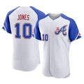 Atlanta Braves #10 Chipper Jones Player White HeidiMiller City Connect Limited Elite Home Game Stitched Jerseys