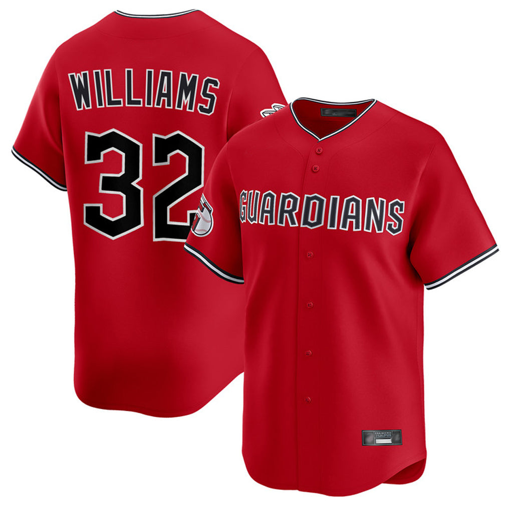 Cleveland Guardians #32 Gavin Williams Player Red HeidiMiller Limited Home Stitched Jerseys