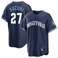 Chicago Cubs #27 Seiya Suzuki Player Navy HeidiMiller City Connect Home Game Stitched Jerseys