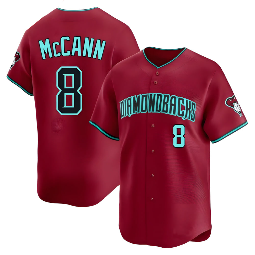 Arizona Diamondbacks #8 James McCann Player Red HeidiMiller Limited Home Game Stitched Jerseys