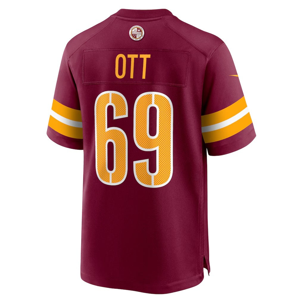 W.Commanders #69 Tyler Ott Burgundy HeidiMiller Game Jersey