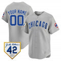 Custom Chicago Cubs 2024 Jackie Robinson Patch Vapor Premier Limited Jersey V2 ¨C Gray HeidiMiller
