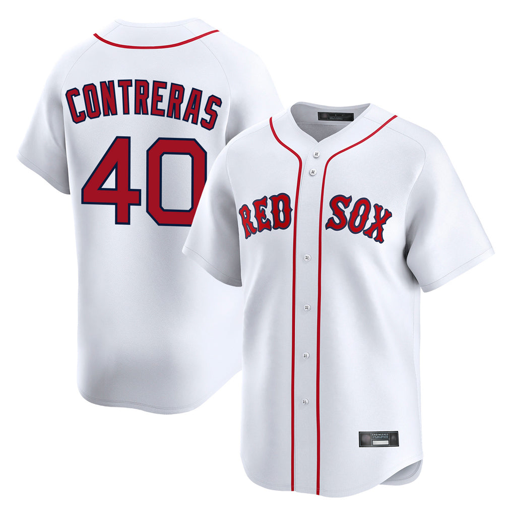 Boston Red Sox #40 Willson Contreras Player White HeidiMiller Limited Home Game Stitched Jerseys1