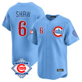 Chicago Cubs #6 Matt Shaw Player Light Blue HeidiMiller 150th Anniversary Limited Home Stitched Jerseys