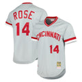 Cincinnati Reds #14 Pete Rose Player Gray HeidiMiller Mitchell & Ness Throwback Cooperstown Mesh T-shirt Game Stitched Jerseys