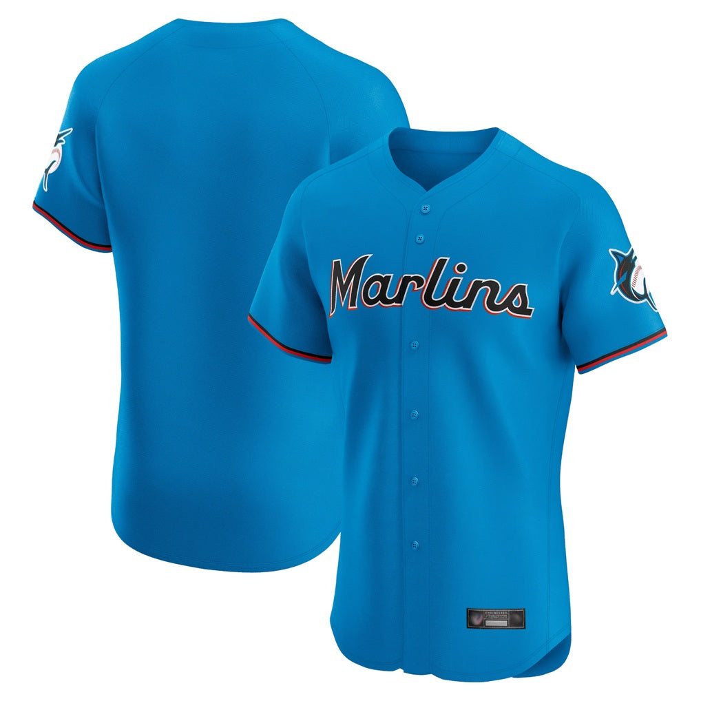 Miami Marlins Blank Player Blue HeidiMiller Home Limited Elite Stitched Jerseys