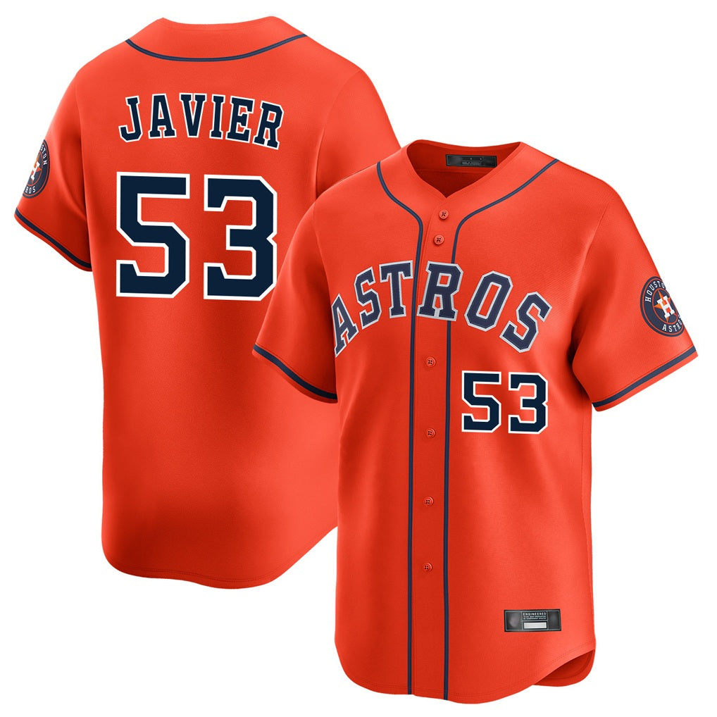 Houston Astros #53 Cristian Javier Player Orange HeidiMiller Home Limited Stitched Jerseys