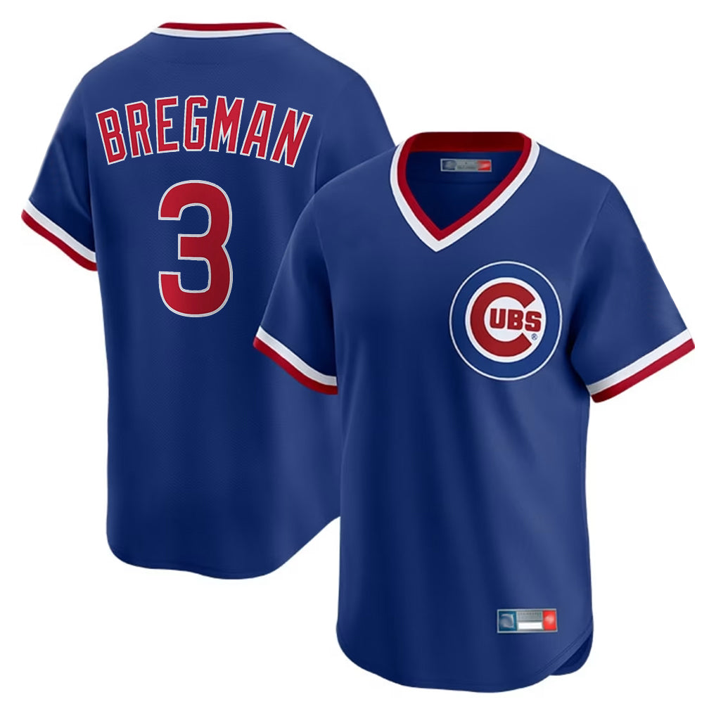 Chicago Cubs #3 Alex Bregman Player Royal HeidiMiller T-shirt Cooperstown Collection Limited Stitched Jerseys