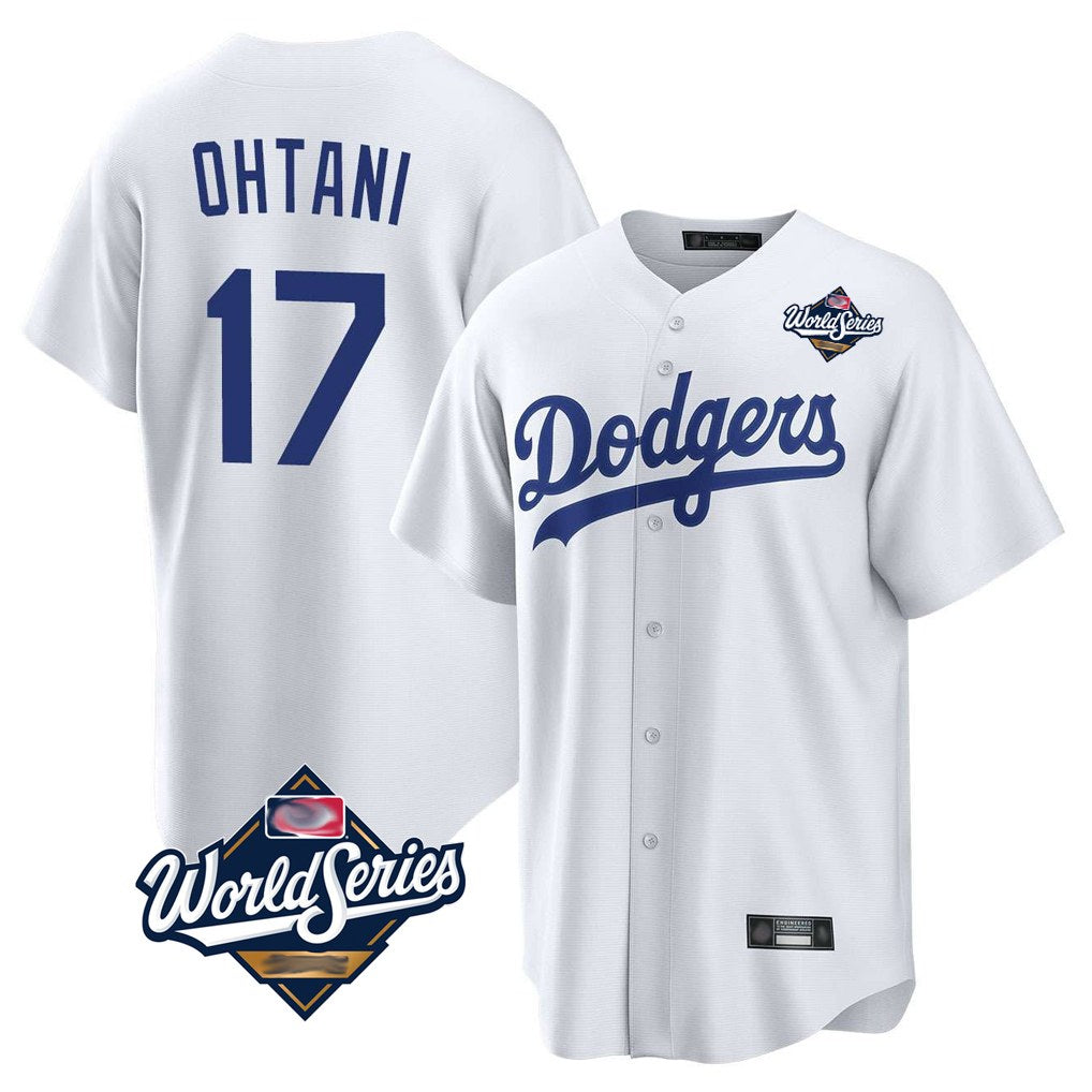 Los Angeles Dodgers #17 Shohei Ohtani Player White HeidiMiller World Series Game Home Stitched Jerseys