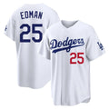Los Angeles Dodgers #25 Tommy Edman Player White HeidiMiller Home Game Stitched Jerseys