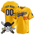 Custom Los Angeles Dodgers x One Piece Gold HeidiMiller Zoro Patch Vapor Premier Limited Jersey - Stitched