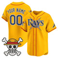 Custom Tampa Bay Rays x One Piece Gold HeidiMiller Vapor Premier Limited Jersey - Stitched