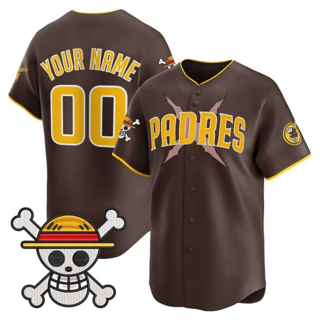 Custom San Diego Padres x One Piece Brown HeidiMiller Vapor Premier Limited Jersey - Stitched