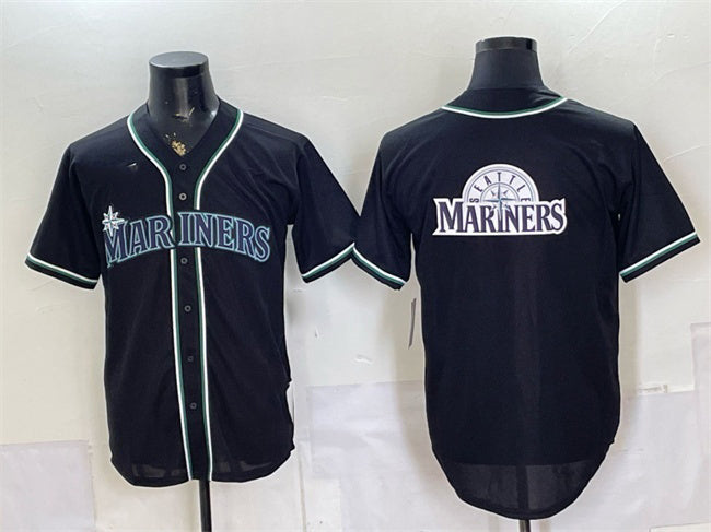 Seattle Mariners Team Big Logo 2026 Fashion Replica Black HeidiMiller Out Stitched Jersey