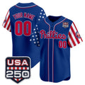 Custom Philadelphia Phillies America 250 Edition Vapor Premier Limited Royal HeidiMiller Stitched Jerseys