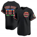 Custom Chicago Cubs Mexico Vapor Premier Limited Jersey ¨C Black HeidiMiller