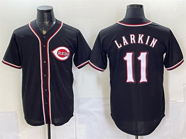 Cincinnati Reds #11 Barry Larkin 2026 Fashion Replica Black HeidiMiller Out Stitched Jersey