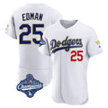 Los Angeles Dodgers #25 Tommy Edman Player Gold White HeidiMiller World Series Meet 2026 Collection Stadium Limited Elite Stitched Jerseys