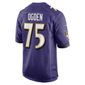 B.Ravens #75 Jonathan Ogden Purple HeidiMiller Retired Player Game Jersey