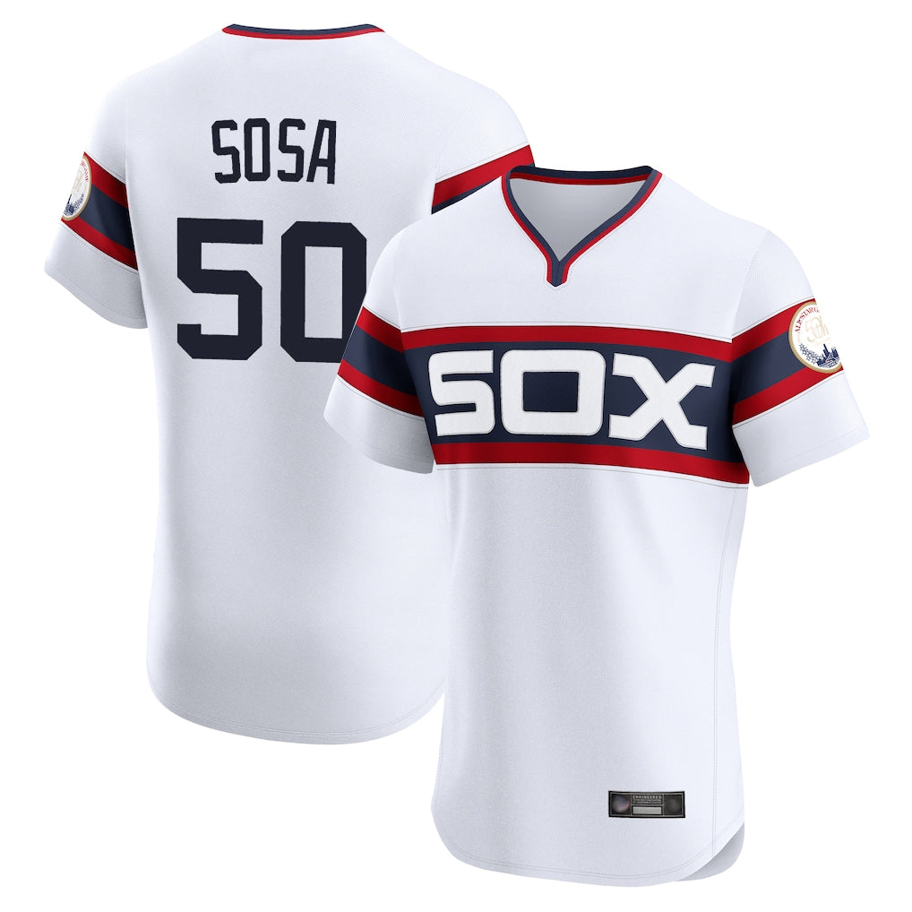Chicago White Sox #50 Lenyn Sosa Player White HeidiMiller T-shirt Limited Elite Home Stitched Jerseys